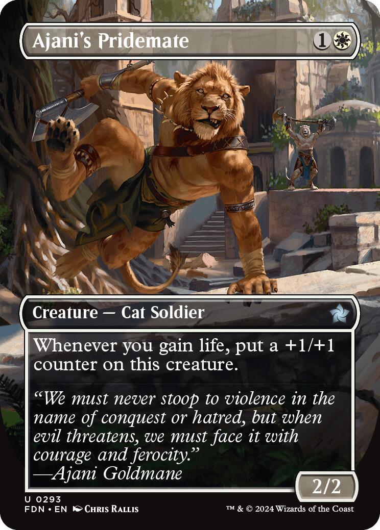 Magic: The Gathering - Ajani's Pridemate (Borderless) [FDN - 293]