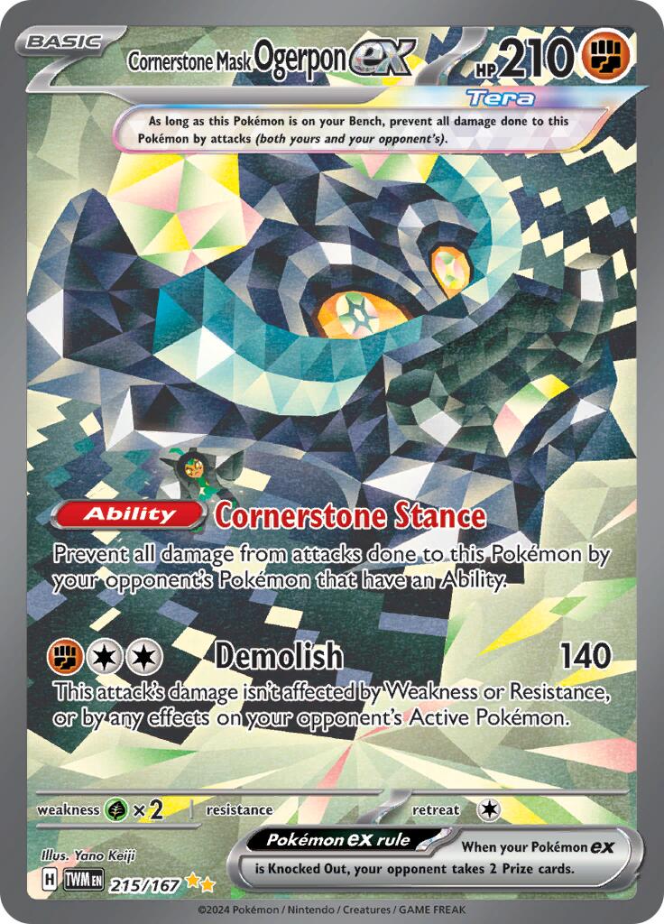 Pokemon TCG: Cornerstone Mask Ogerpon ex - 215/167 [TWM - 215/167]