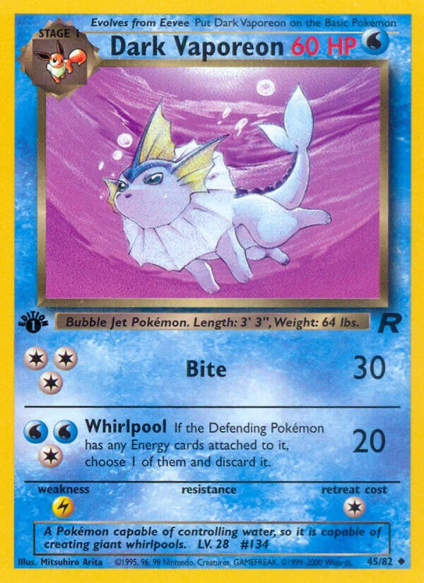 Pokemon TCG: Dark Vaporeon [TR - 45/82]