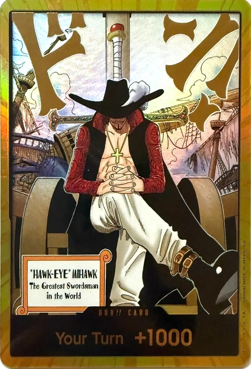 One Piece Card Game: DON!! Card (Dracule Mihawk) (Gold) [OP14]