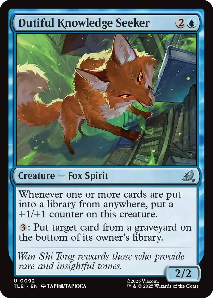 Magic: The Gathering - Dutiful Knowledge Seeker [TLE - 92]
