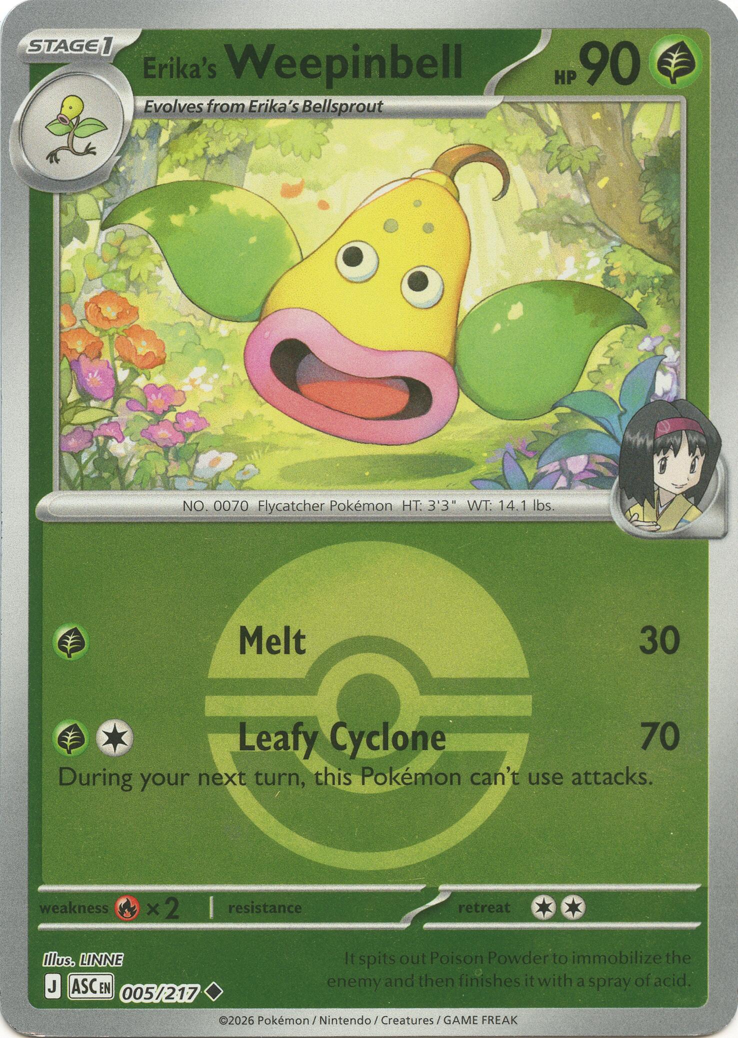 Pokemon TCG: Erika's Weepinbell (Poke Ball) [ASC - 005/217]