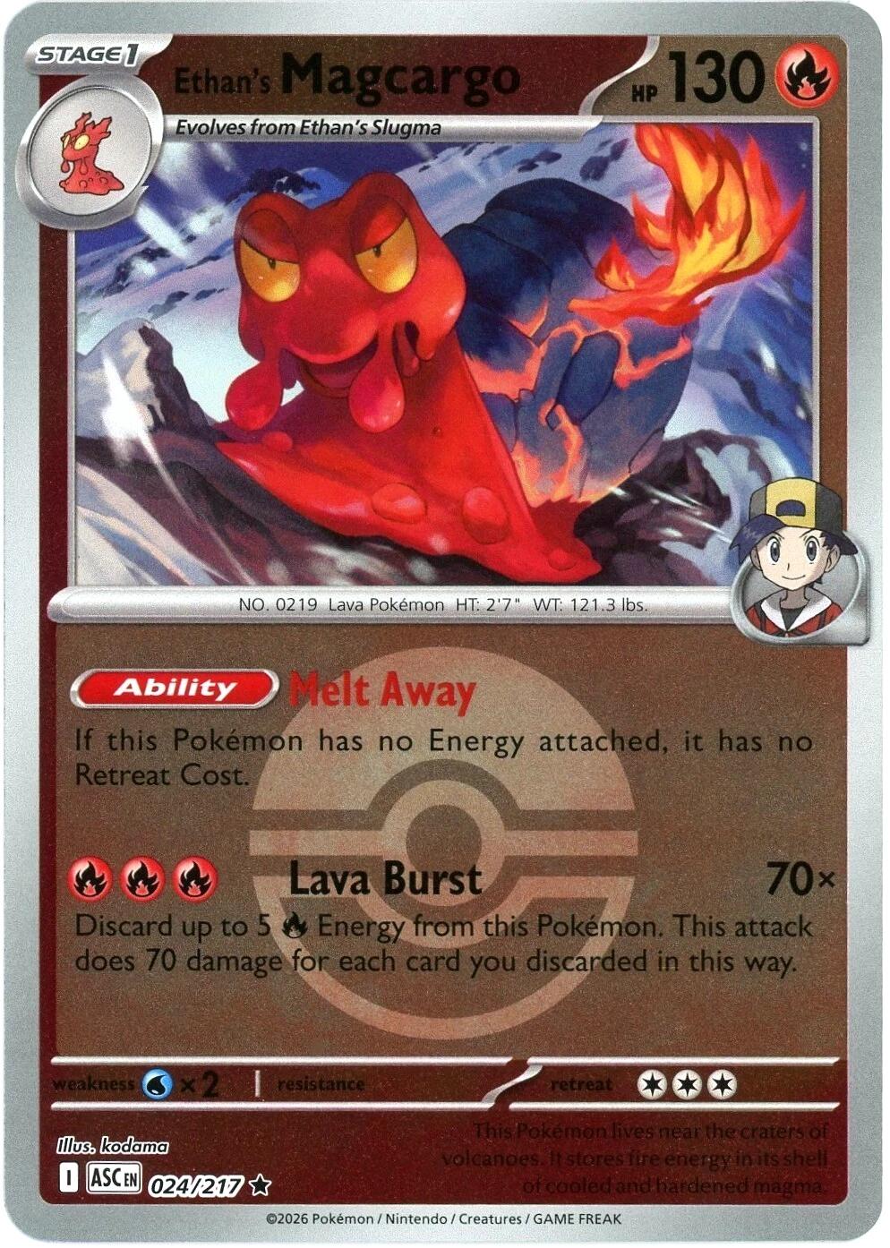 Pokemon TCG: Ethan's Magcargo - 024/217 (Poke Ball) [ASC - 024/217]