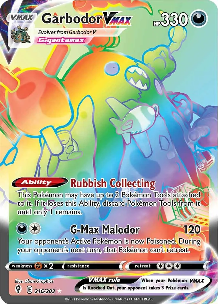 Pokemon TCG: Garbodor VMAX (Secret) [SWSH07 - 216/203]