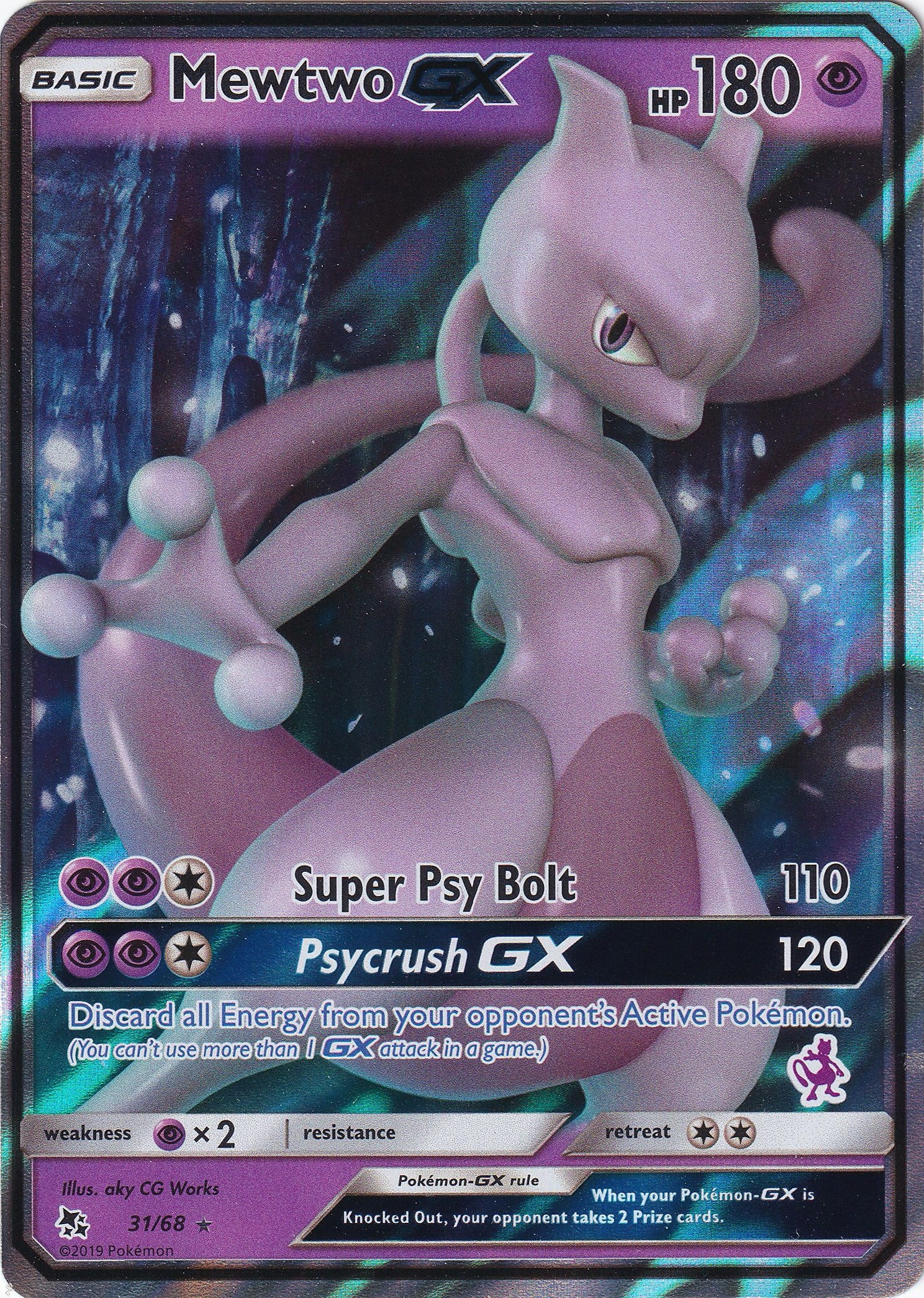 Pokemon TCG: Mewtwo GX - 31/68 (Mewtwo Stamped) [BTA - 031/068]