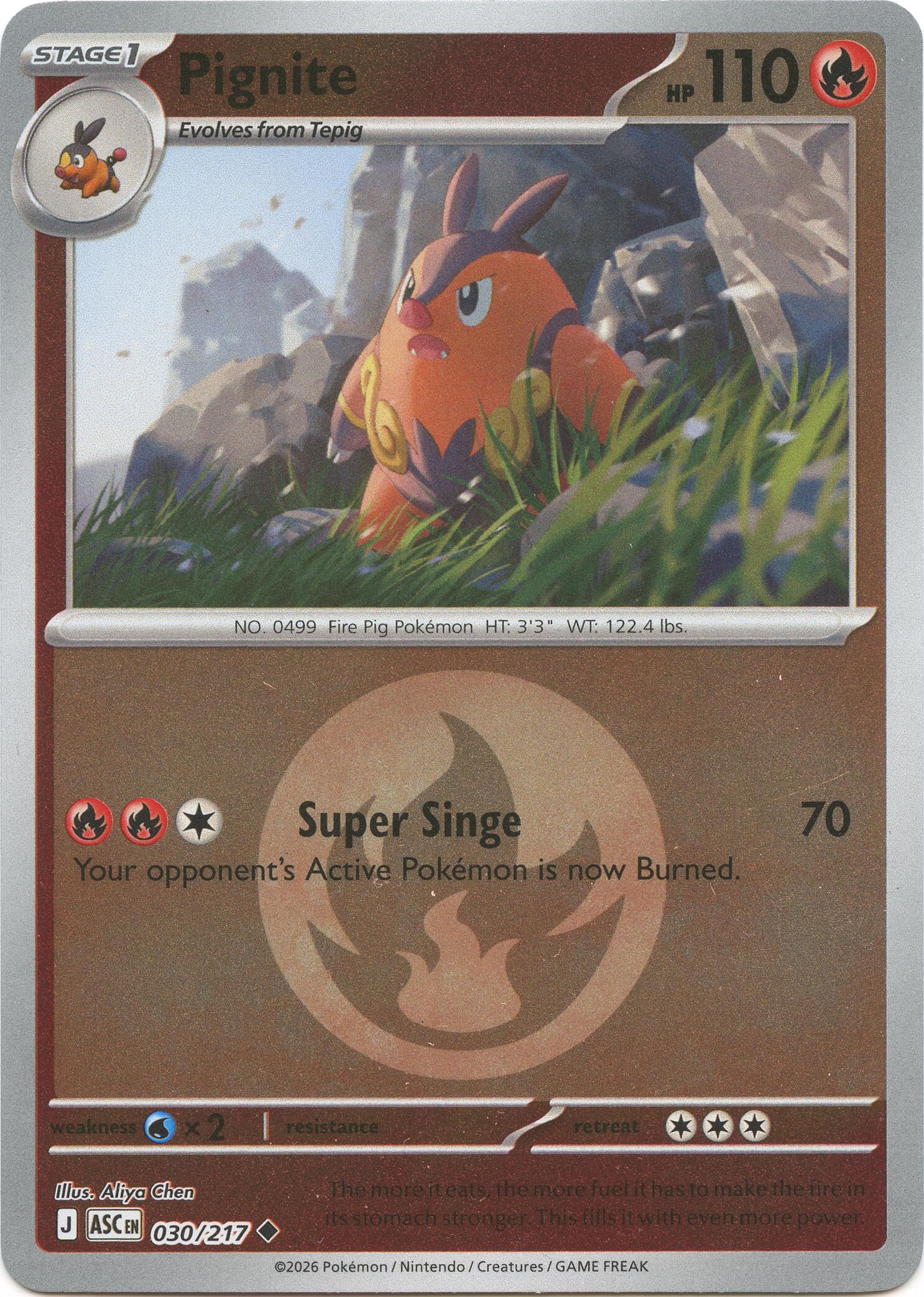 Pokemon TCG: Pignite (Energy Symbol Pattern) [ASC - 030/217]