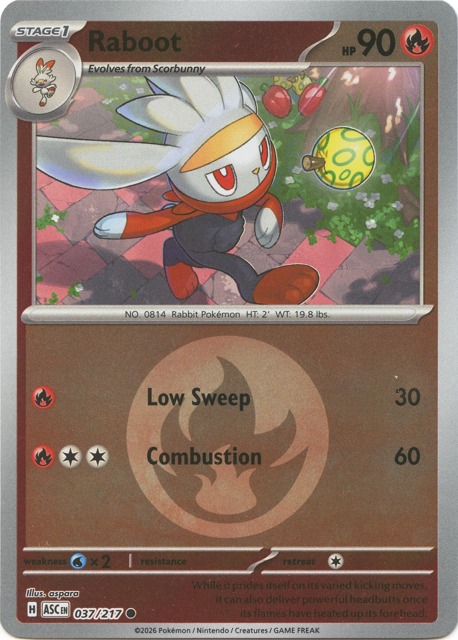 Pokemon TCG: Raboot (Energy Symbol Pattern) [ASC - 037/217]