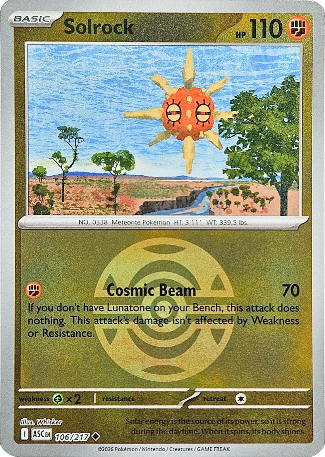 Pokemon TCG: Solrock (Dusk Ball) [ASC - 106/217]