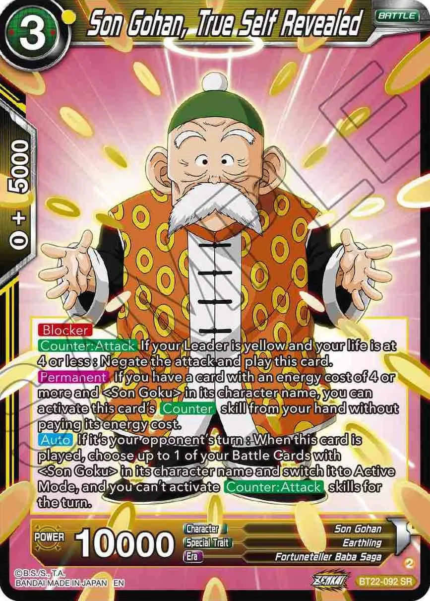 Dragon Ball Super: Son Gohan, True Self Revealed Critical Blow [BT22 - BT22-092]