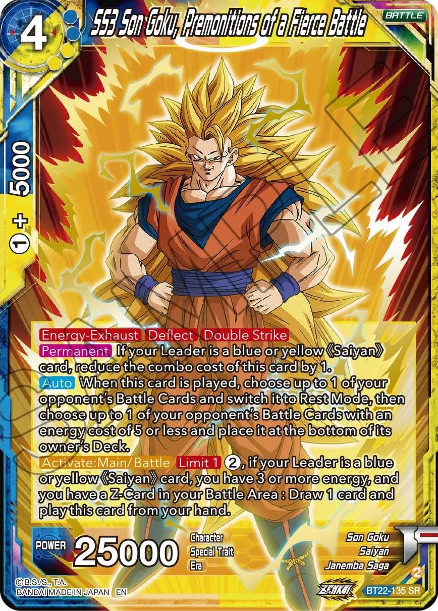 Dragon Ball Super: SS3 Son Goku, Premonitions of a Fierce Battle Critical Blow [BT22 - BT22-135]