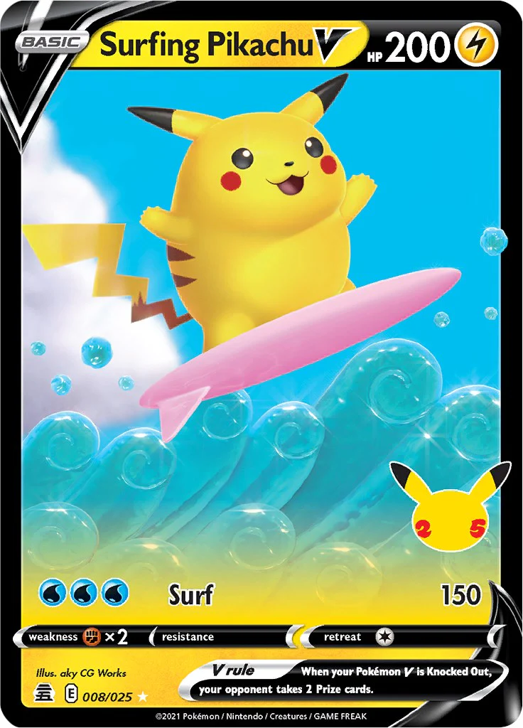 Pokemon TCG: Surfing Pikachu V [CLB - 008/025]