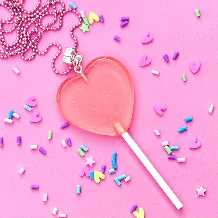 Sweet as Sugar Jewellery: Lollipop Heart Chain Necklace (ASSORTED) - Image 3