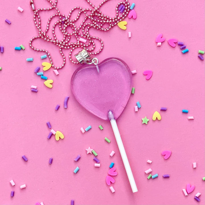 Sweet as Sugar Jewellery: Lollipop Heart Chain Necklace (ASSORTED) - Image 5