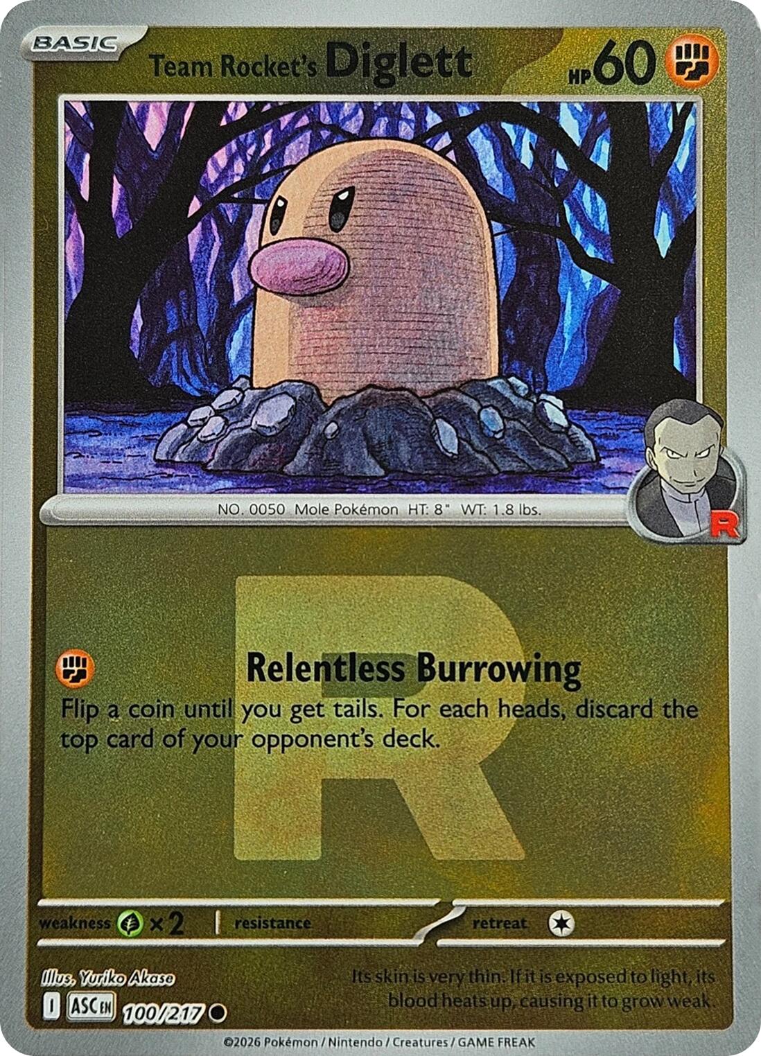 Pokemon TCG: Team Rocket's Diglett (Team Rocket) [ASC - 100/217]