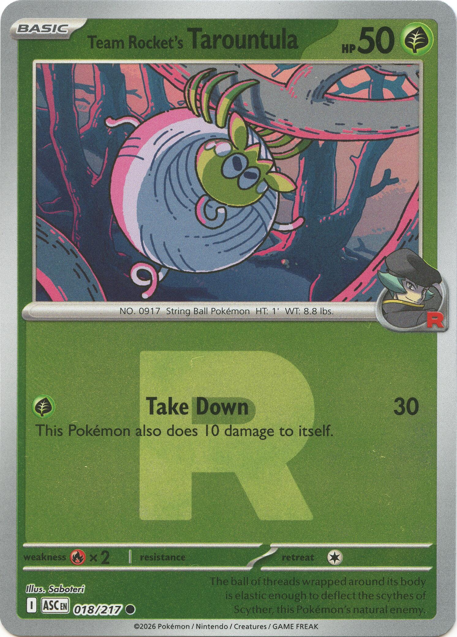 Pokemon TCG: Team Rocket's Tarountula (Team Rocket) [ASC - 018/217]