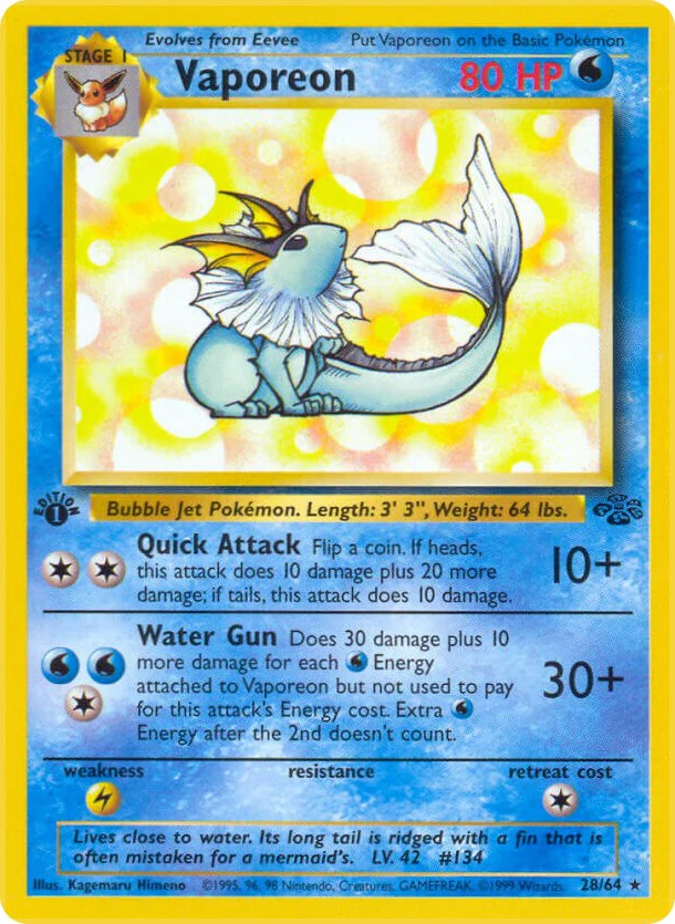 Pokemon TCG: Vaporeon (28) [JU - 28/64]