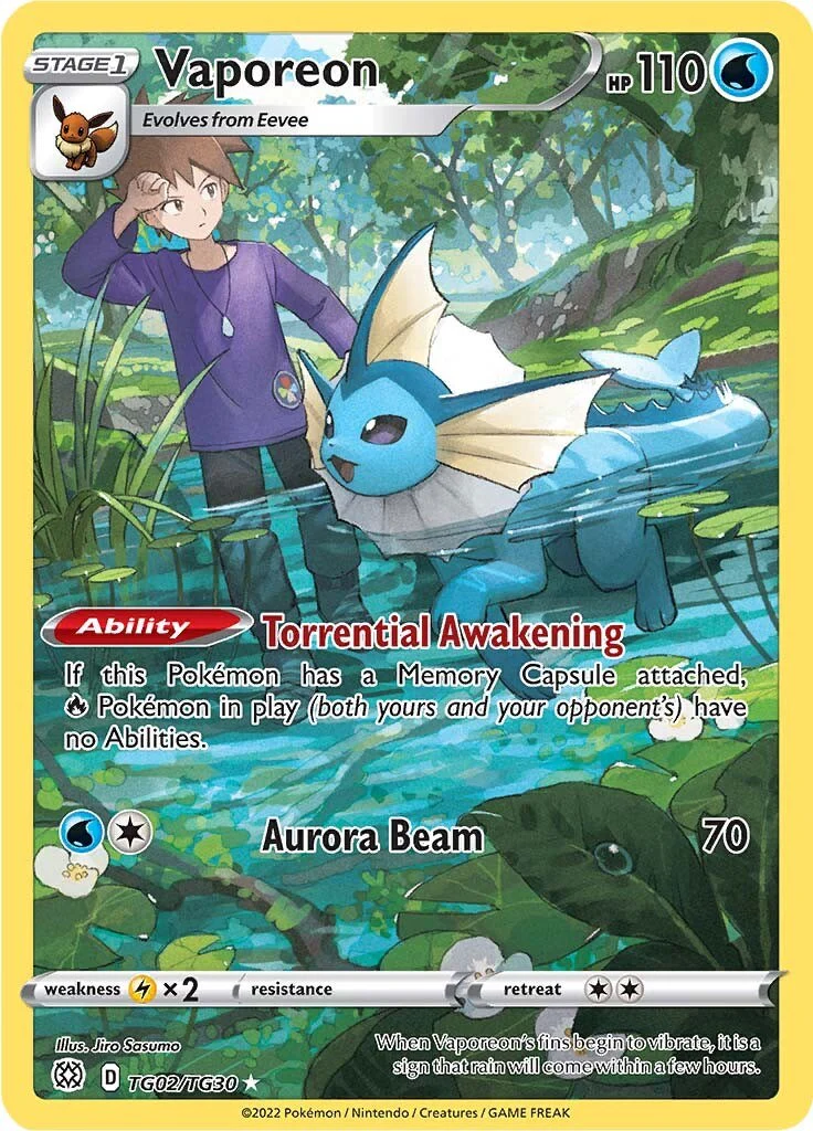 Pokemon TCG: Vaporeon [SWSH09:TG - TG02/TG30]