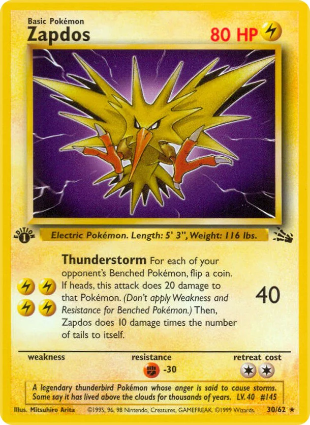 Pokemon TCG: Zapdos (30) [FO - 30/62]