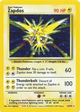 Pokemon TCG: Zapdos [BS - 016/102]